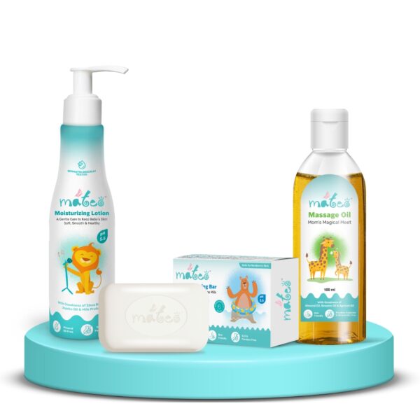 Mateo Baby Care Collection-Mateo baby moisturizing lotion(200ml), Baby cleansing bar(75gm), Baby massage Oil(100ml)